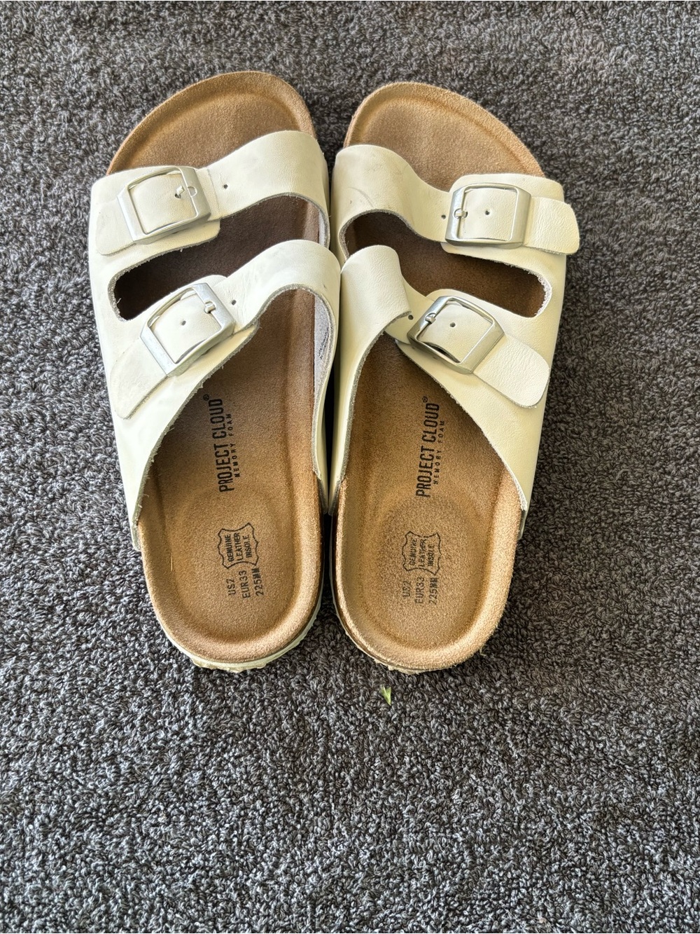 Project Cloud Kids' Cream Double-Buckle Sandals